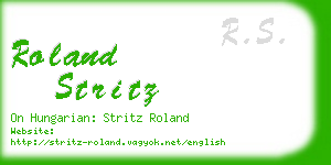 roland stritz business card